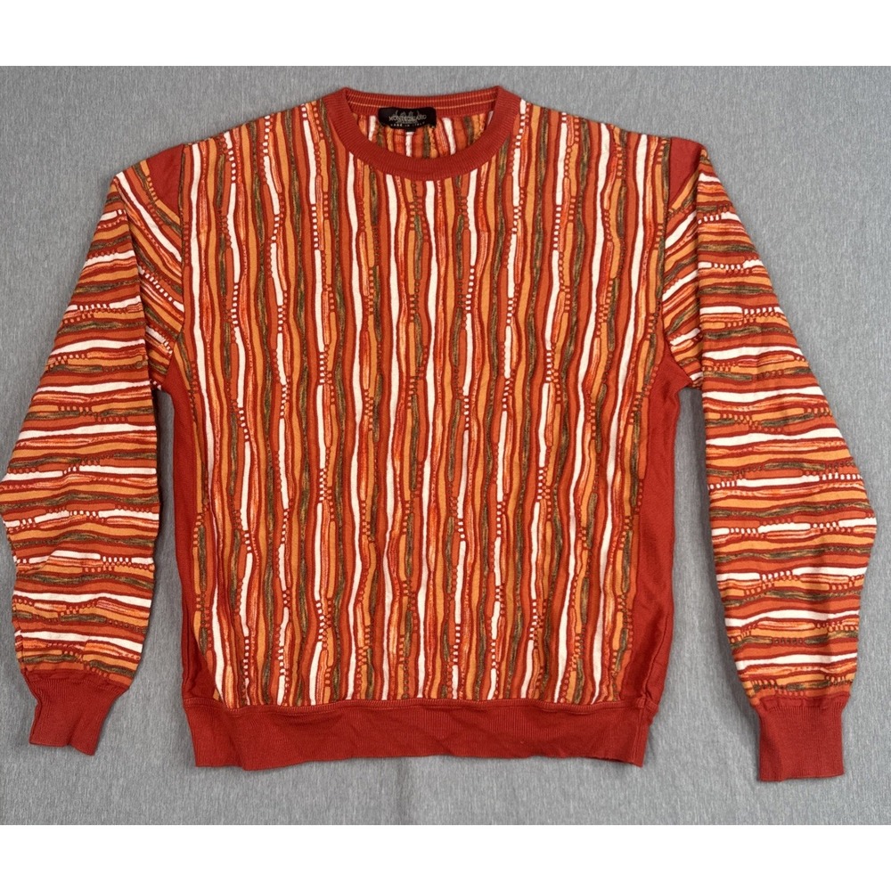 Montechiaro Luxury Italian Coogi Style Sweater Men's Size Large Multicolor